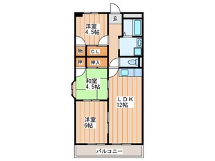 ｱﾒﾆﾃｨα館の物件間取画像